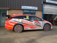 A rear wing custom built for BTCC Honda Civic