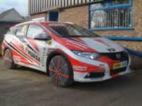 A rear wing custom built for BTCC Honda Civic